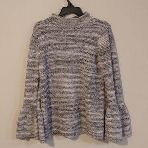 Kensie Women's Bell Sleeve Space Dye Pullover Sweater